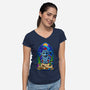 Stained Glass X-Mas-womens v-neck tee-daobiwan