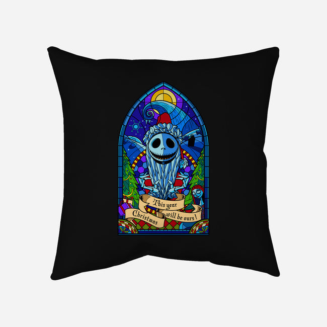 Stained Glass X-Mas-none removable cover w insert throw pillow-daobiwan