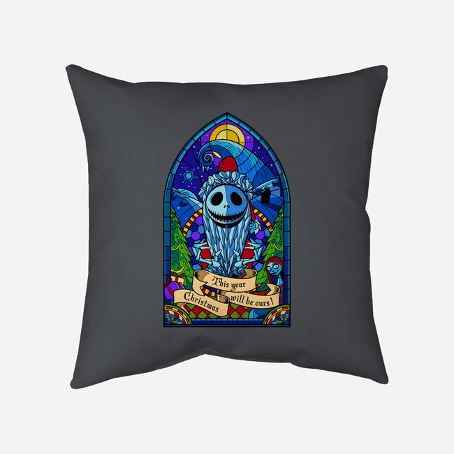 Stained Glass X-Mas-none removable cover w insert throw pillow-daobiwan