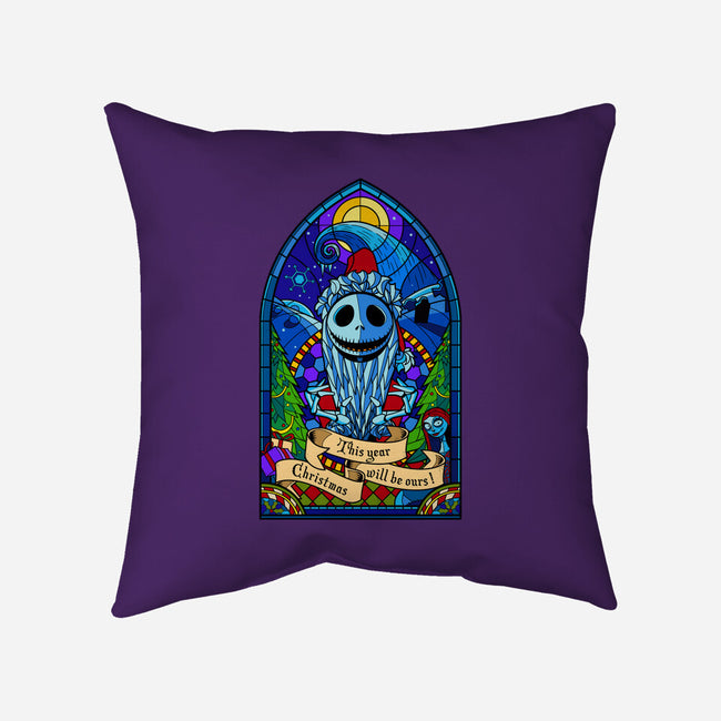 Stained Glass X-Mas-none removable cover w insert throw pillow-daobiwan