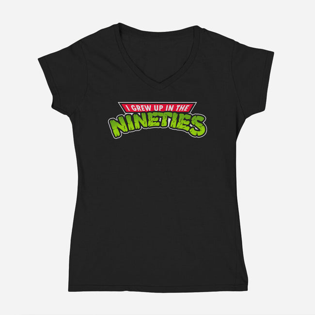 Grew Up In The 90s-womens v-neck tee-Getsousa!
