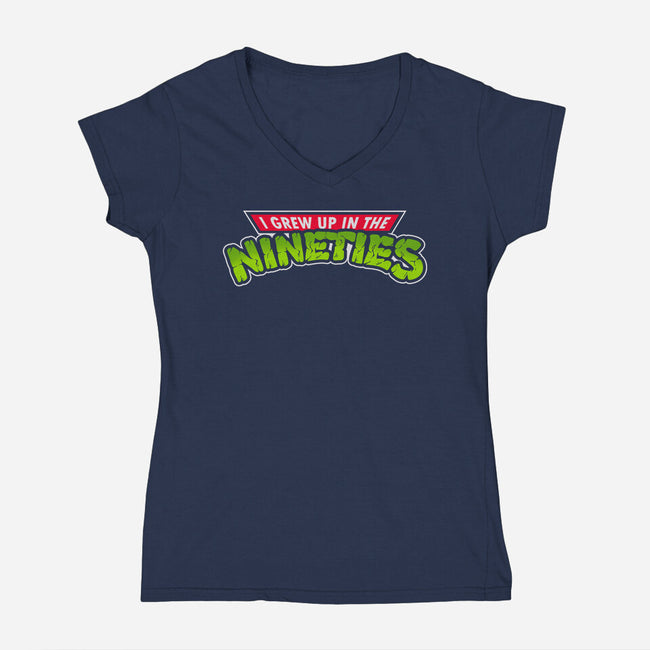 Grew Up In The 90s-womens v-neck tee-Getsousa!