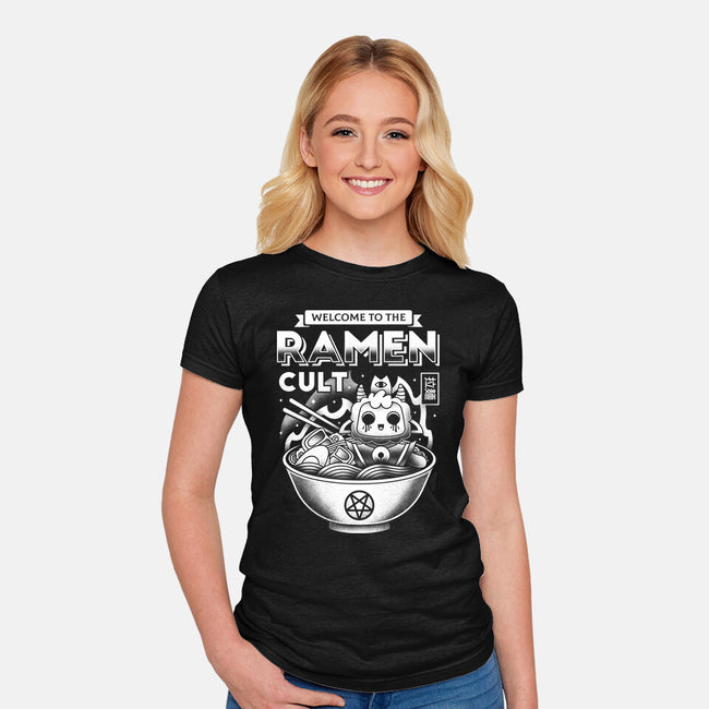 Lamb Ramen Cult-womens fitted tee-Logozaste