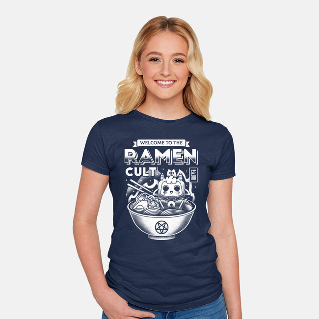 Lamb Ramen Cult-womens fitted tee-Logozaste