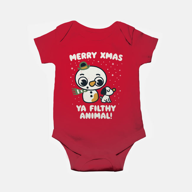 Merry Xmas-baby basic onesie-Weird & Punderful
