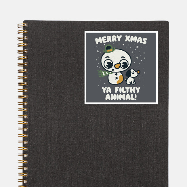 Merry Xmas-none glossy sticker-Weird & Punderful