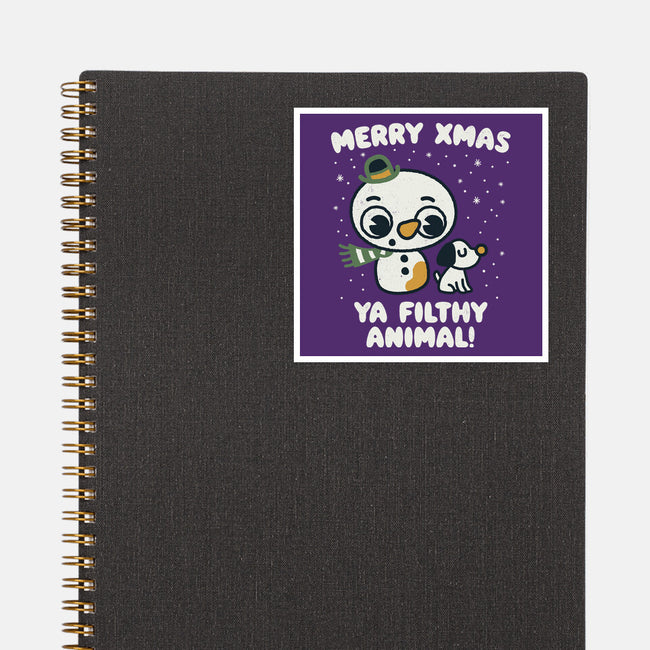 Merry Xmas-none glossy sticker-Weird & Punderful