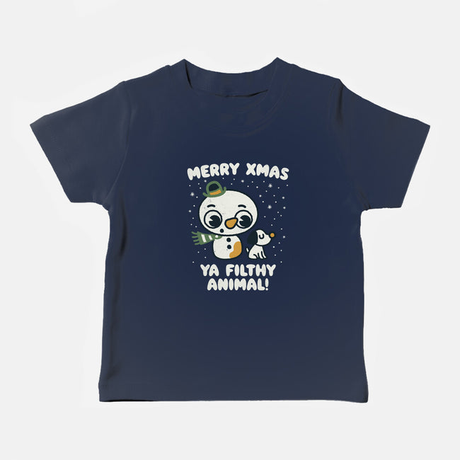 Merry Xmas-baby basic tee-Weird & Punderful