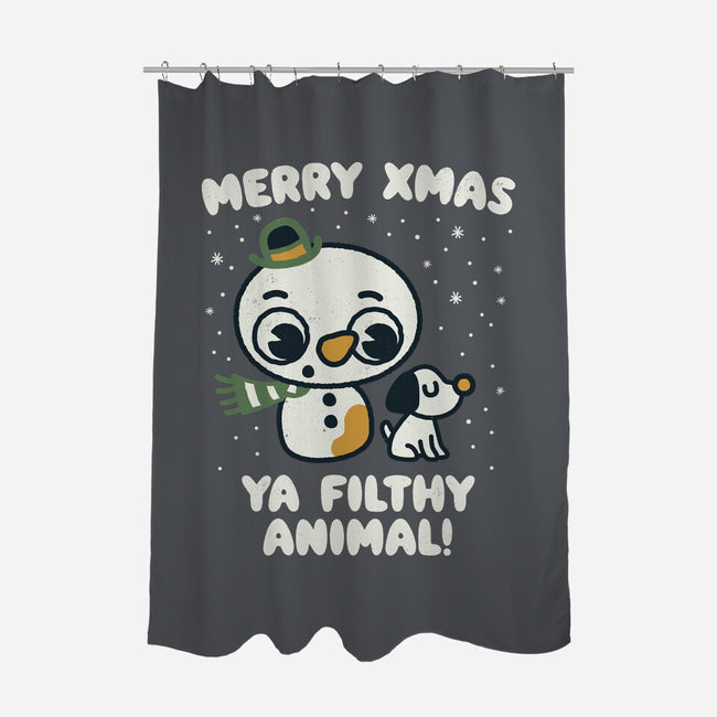 Merry Xmas-none polyester shower curtain-Weird & Punderful