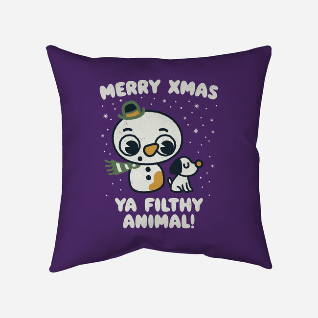 Merry Xmas-none removable cover w insert throw pillow-Weird & Punderful
