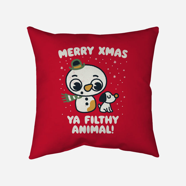 Merry Xmas-none removable cover w insert throw pillow-Weird & Punderful