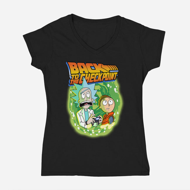 Back To The Checkpoint-womens v-neck tee-Diego Oliver
