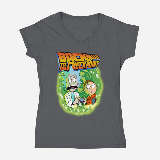 Back To The Checkpoint-womens v-neck tee-Diego Oliver