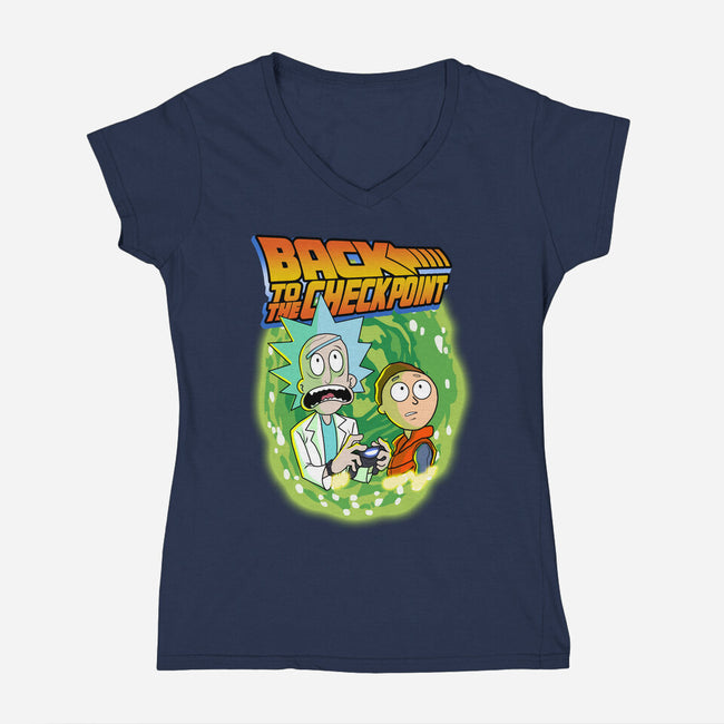 Back To The Checkpoint-womens v-neck tee-Diego Oliver