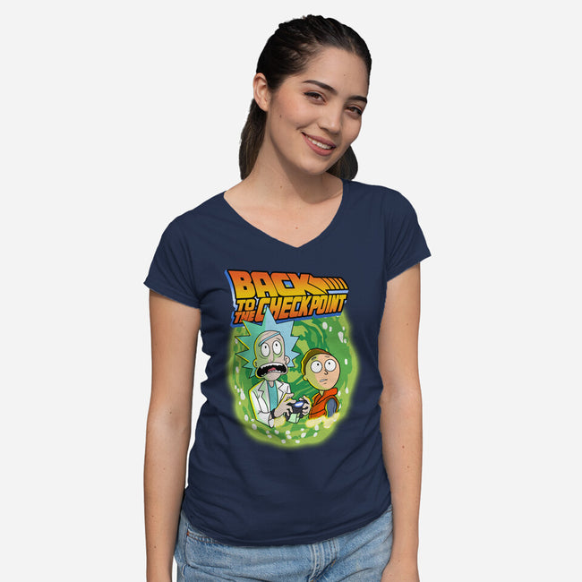Back To The Checkpoint-womens v-neck tee-Diego Oliver