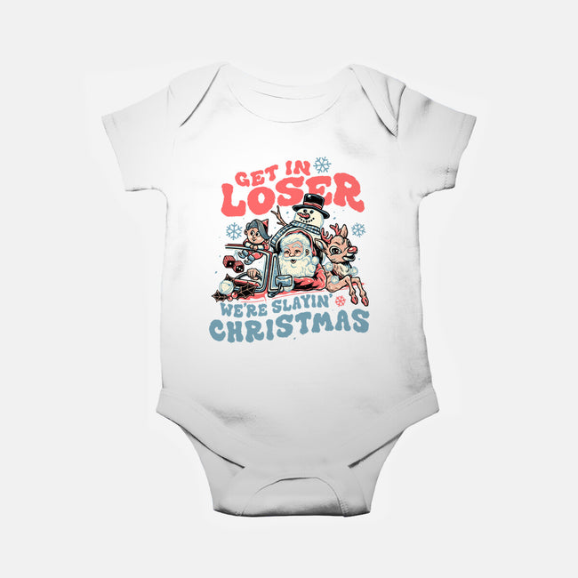 Slayin' Christmas-baby basic onesie-momma_gorilla