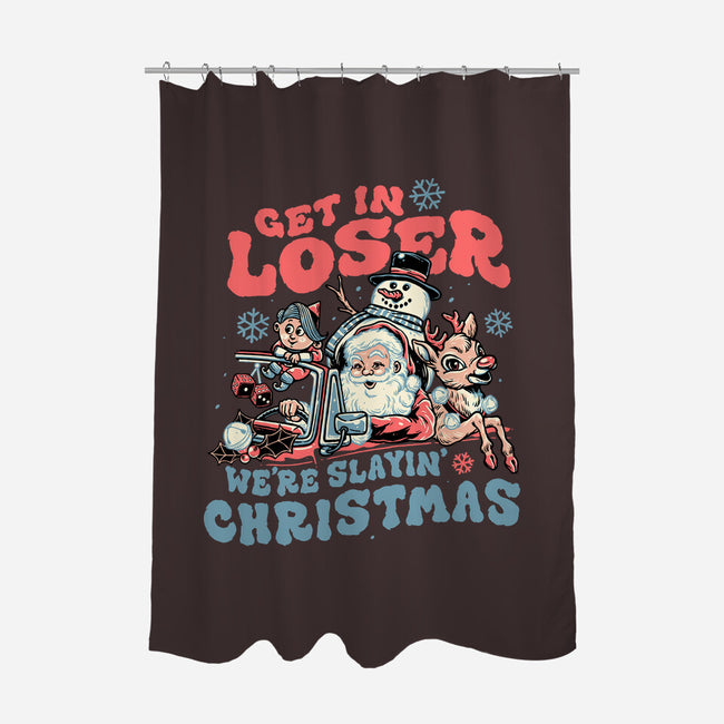 Slayin' Christmas-none polyester shower curtain-momma_gorilla