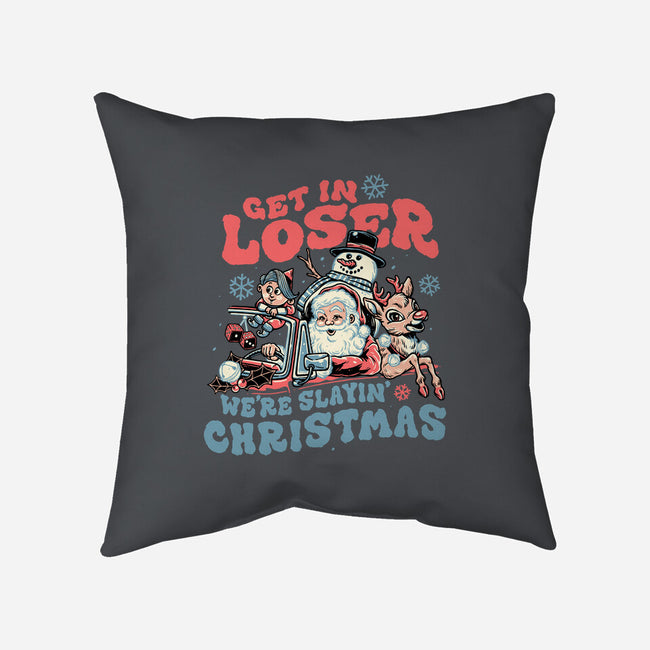 Slayin' Christmas-none removable cover w insert throw pillow-momma_gorilla