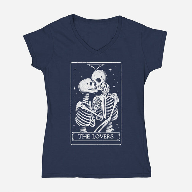 The Lovers Tarot-womens v-neck tee-eduely