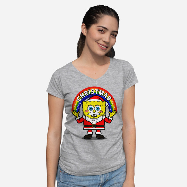 Santa Pants-womens v-neck tee-Boggs Nicolas