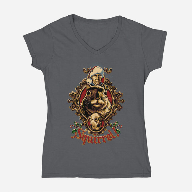 Squirrel!-womens v-neck tee-daobiwan