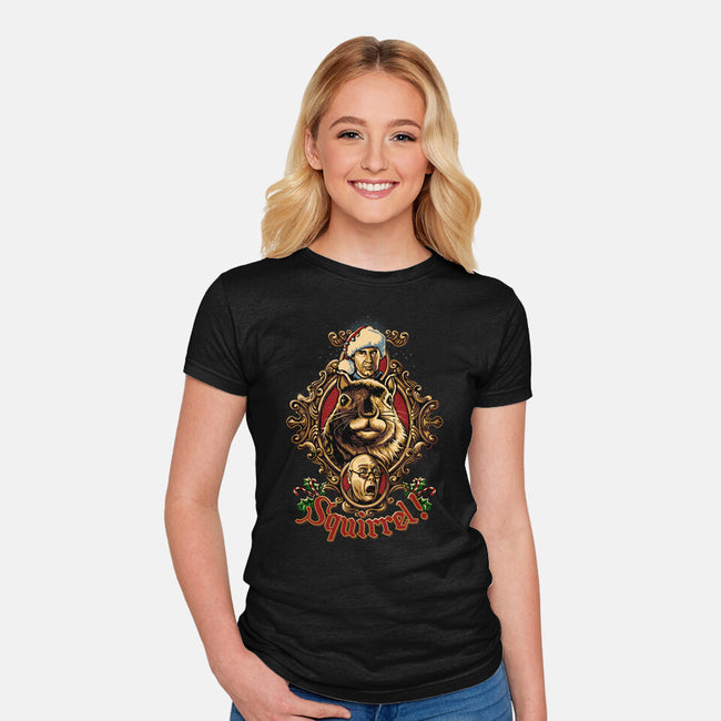 Squirrel!-womens fitted tee-daobiwan