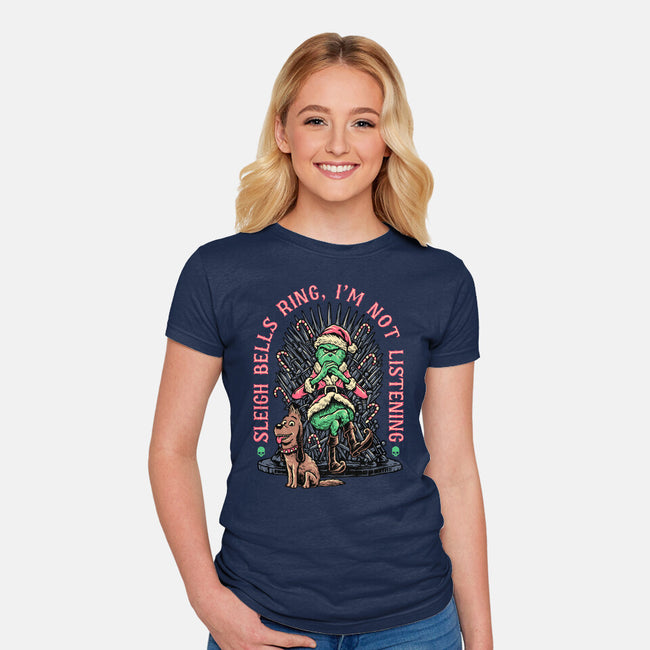 Sleigh Bells Ring-womens fitted tee-momma_gorilla