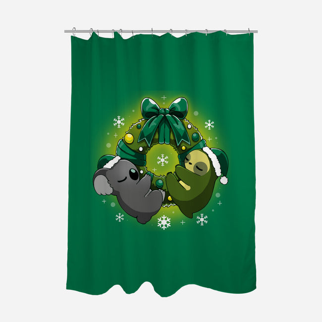 Lazy Christmas-none polyester shower curtain-Vallina84