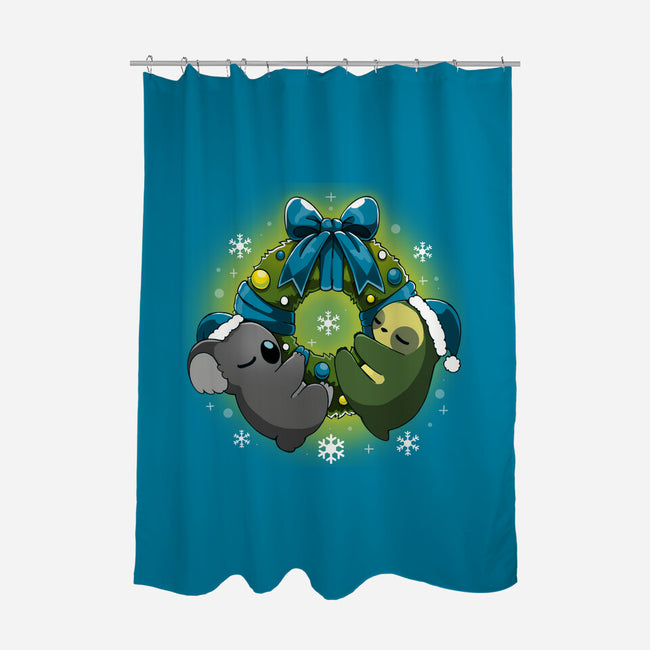 Lazy Christmas-none polyester shower curtain-Vallina84