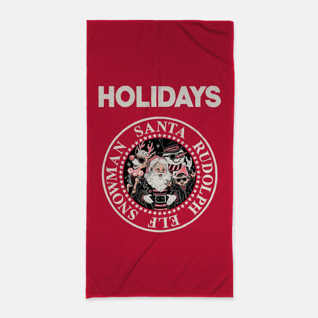 Holidays Band-none beach towel-momma_gorilla