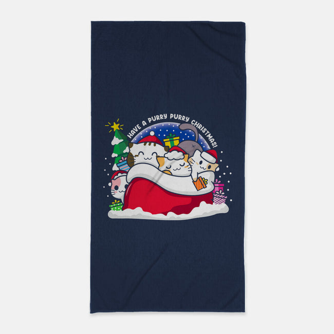 Purry Christmas-none beach towel-bloomgrace28