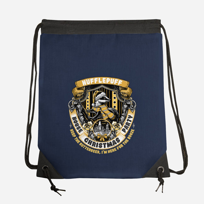 Holidays At The Hufflepuff House-none drawstring bag-glitchygorilla