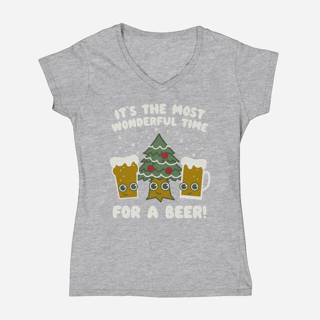 Most Wonderful Time-womens v-neck tee-Weird & Punderful
