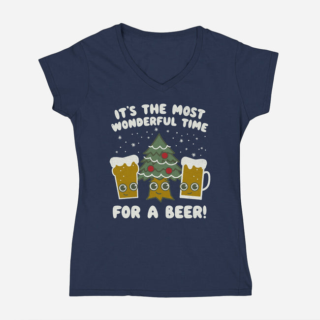 Most Wonderful Time-womens v-neck tee-Weird & Punderful