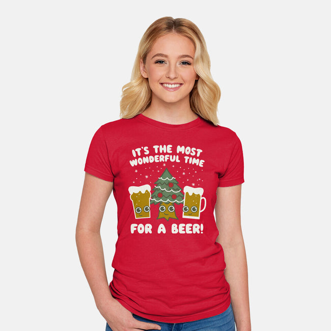 Most Wonderful Time-womens fitted tee-Weird & Punderful