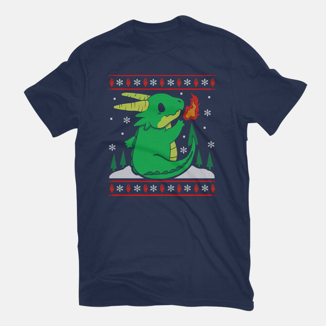 Ugly Dragon Christmas-womens basic tee-Vallina84