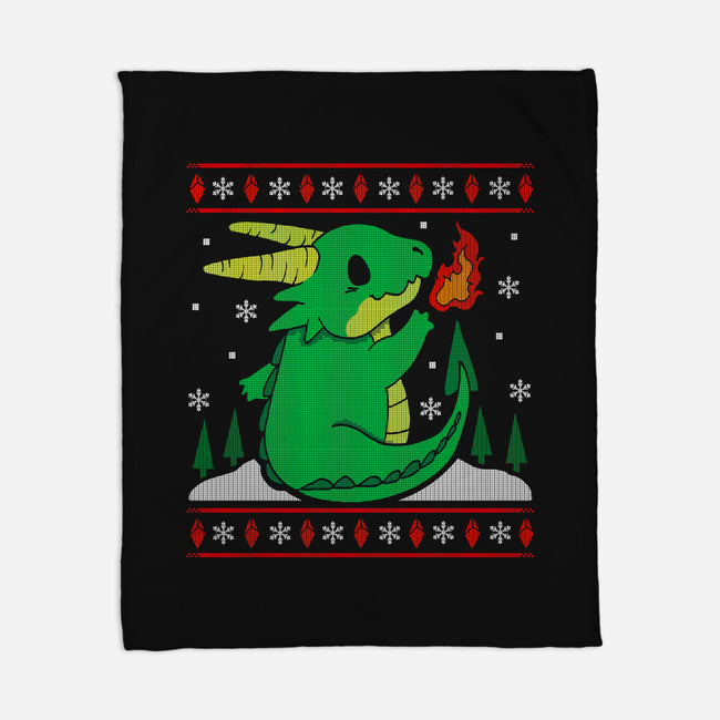 Ugly Dragon Christmas-none fleece blanket-Vallina84