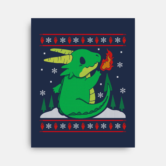 Ugly Dragon Christmas-none stretched canvas-Vallina84
