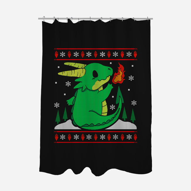 Ugly Dragon Christmas-none polyester shower curtain-Vallina84