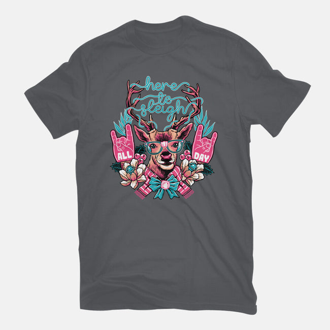 Here To Sleigh-womens basic tee-momma_gorilla