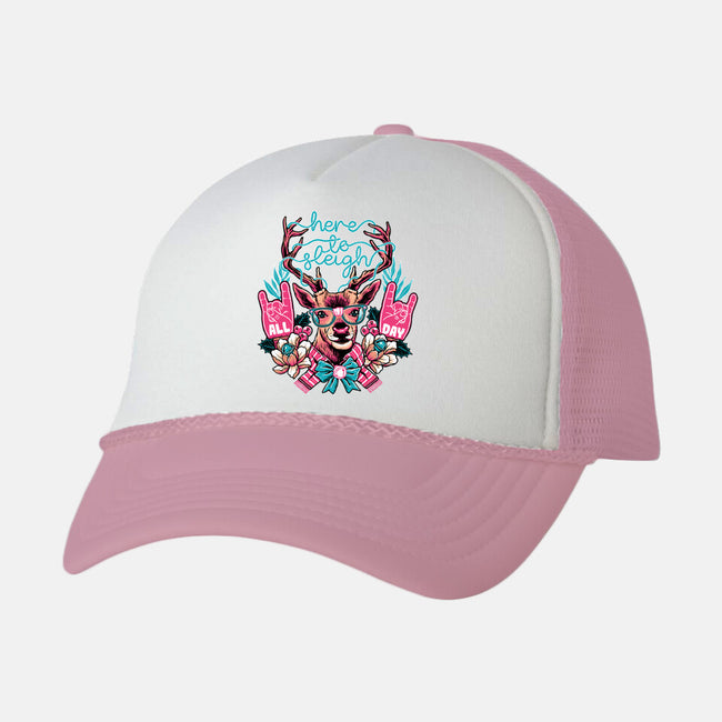 Here To Sleigh-unisex trucker hat-momma_gorilla