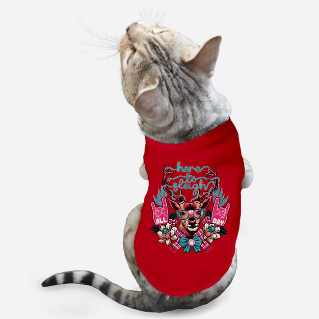 Here To Sleigh-cat basic pet tank-momma_gorilla