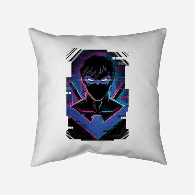 Nightwing Glitch-none removable cover throw pillow-danielmorris1993