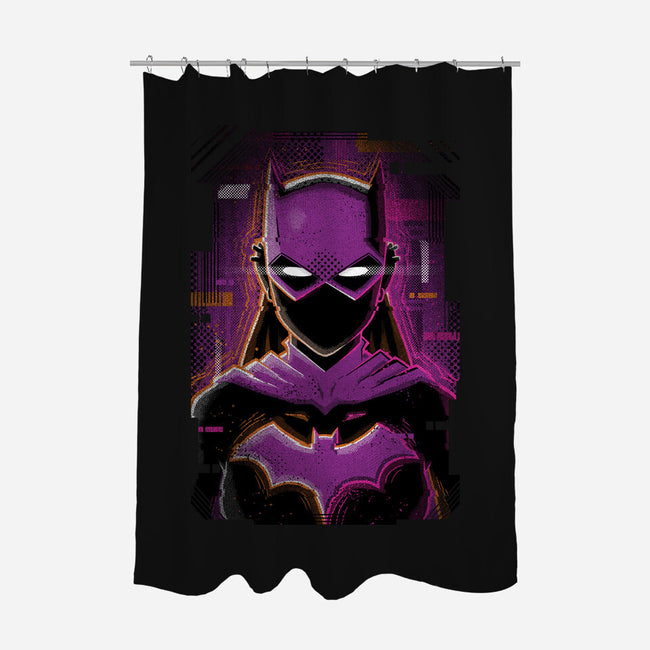 Batgirl Glitch-none polyester shower curtain-danielmorris1993