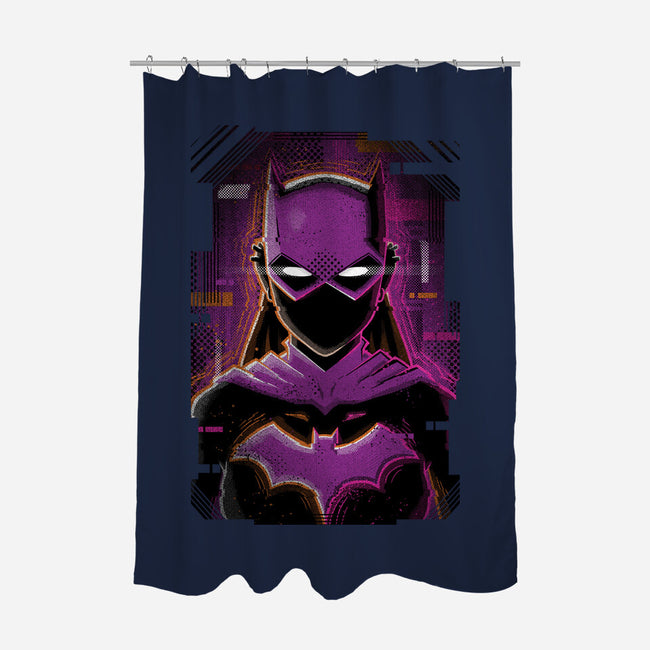 Batgirl Glitch-none polyester shower curtain-danielmorris1993