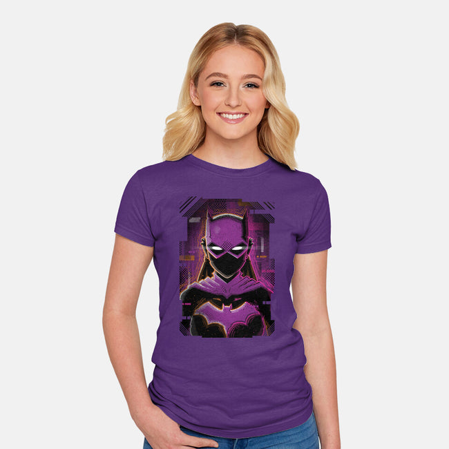 Batgirl Glitch-womens fitted tee-danielmorris1993