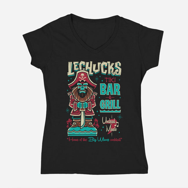 LeChucks Tiki Bar-womens v-neck tee-Nemons