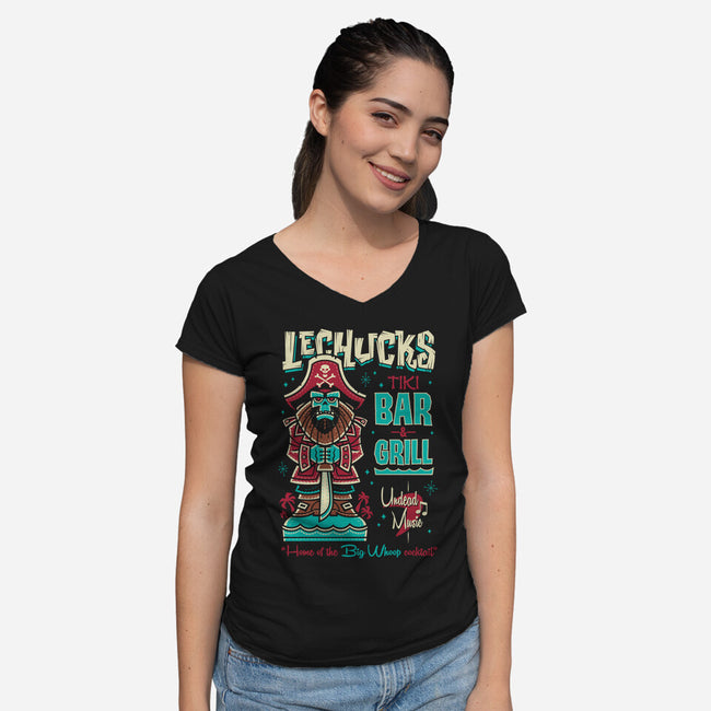 LeChucks Tiki Bar-womens v-neck tee-Nemons
