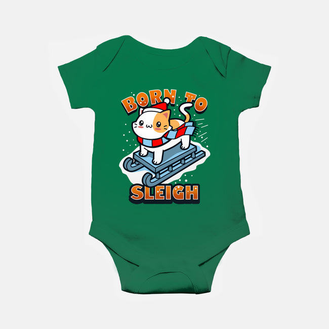 Born To Sleigh-baby basic onesie-Boggs Nicolas