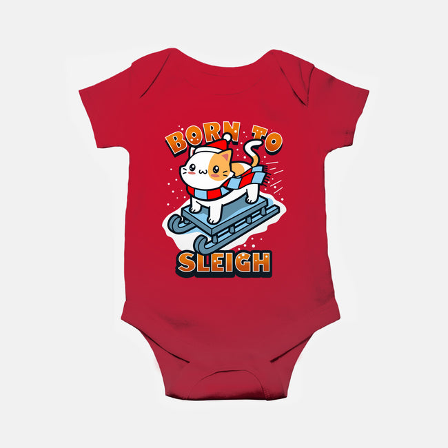 Born To Sleigh-baby basic onesie-Boggs Nicolas
